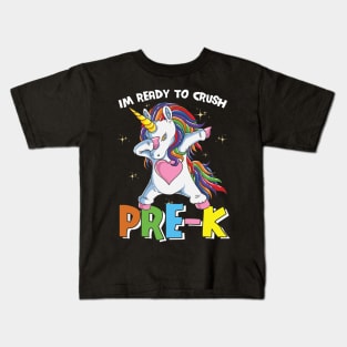 Dabbing Unicorn I'm Ready To Crush Pre K Funny Pre Kindergarten Boys Girls Gift Kids T-Shirt